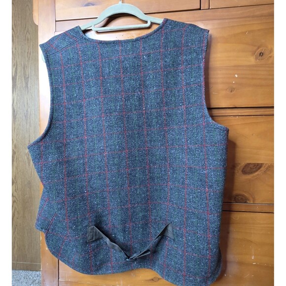 Vintage Johnson Woolen Mills Vest Size Large Wool Plaid Red Green Outdoor Zipper - Picture 12 of 12